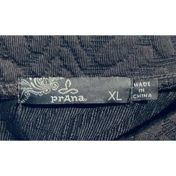 Prana Sweatshirt Womens XL Gray Dimension Hemp Boat Neck Cropped Textured Yoga - Picture 5 of 7